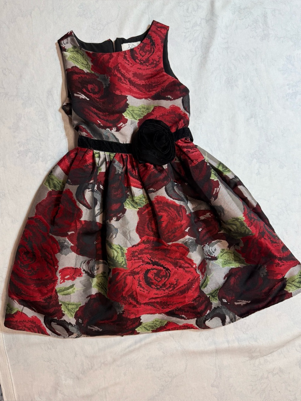 Brocade Dress with black Velvet accents from Chasing Fireflies catalog